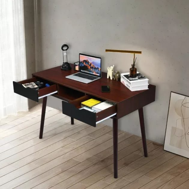 Costway 48'' Computer Desk Study Workstation Laptop Table Home Office (1)