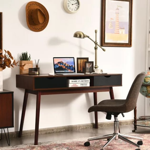 Costway 48'' Computer Desk Study Workstation Laptop Table Home Office
